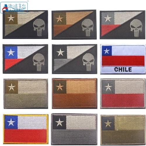 Chile Flag Patches CHI Multicam IR Tactical Infrared Badge Armband for Clothing Backpack Hat PVC Applique Sticker
