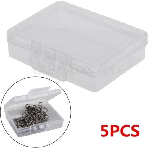 5PCS Transparent Fishing Lure Tackle Hook Bait Plastic Storage Box Container Case Drop Shipping