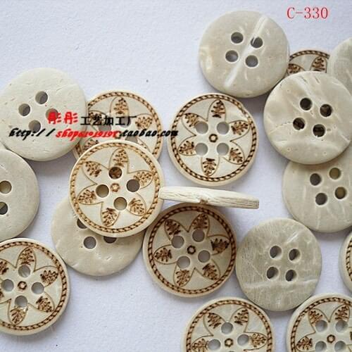 Natural coconut shell buttons,15mm, accssories sewing (c-330)