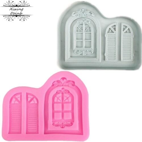 Retro window shape cake frame silica gel mold soft candy cake decoration tool Cupcake Chocolate Mold baking accessories