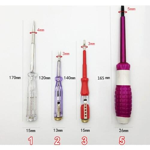 Dual-use Slotted Screwdriver Test Pencil Durable Test Pencil Electric Test Tester Multifunction Electrician Test Pen tool 5 type