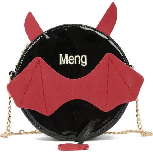 Cute cartoon small bat single shoulder bag personality slanting chain small round bag