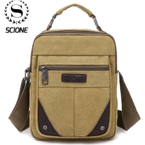 Scione Mens Travel Crossbody Bags Cool Canvas Handbag Fashion Men Messenger Bags High Quality Brand Shoulder Bags
