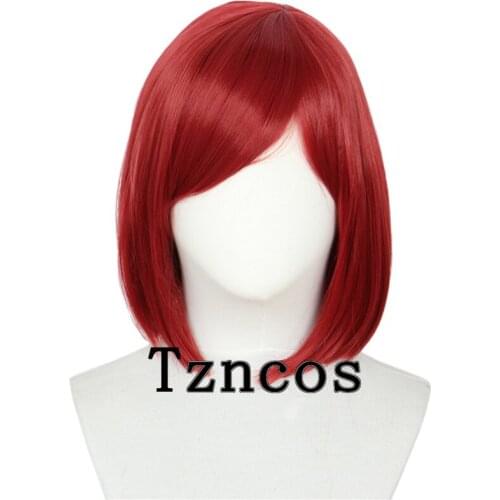 Tzncos Short Red Wig Yumeno Himiko Wig Heat Resistant Synthetic Hair