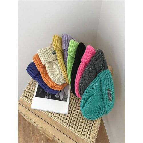 Winter Beanie Hats For Women Men Streetwear Letter 2021 Bucket Rap Keep Warm All-match Purple Orange Casual Sports