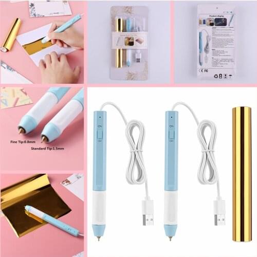 0.8Mm/1.5Mm Heat Foil Pen Match Hot Foil Paper Can Be Used On Paper Leather Plastic Cards Diy Decorate Cards Scrabook Carft New