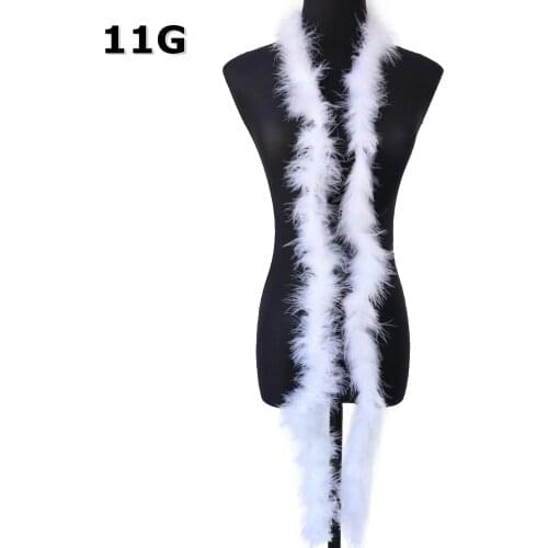 2 Meter White Feather Boas Soft Beautiful Turkey Marabou Feather Boa 11g Party Dresses Sewing Home Christmas TreeDecoration