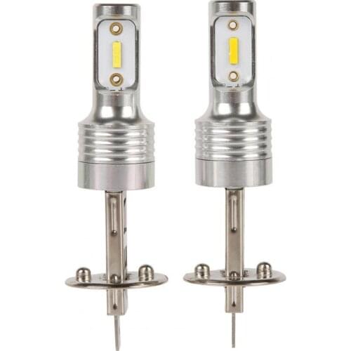 2Pcs H1 LED Headlights Yellow Light Super Bright 30W IP67 Waterproof Lamps for Vehicles