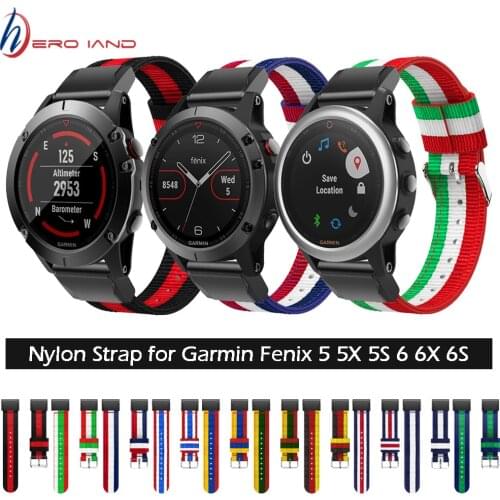 20/22/26mm Nylon Watchband Strap for Garmin Fenix 5 5X 5S Plus 6 6s 6x /3 HR/Forerunner 945 Smart Bracelet Easy Fit Band Correa