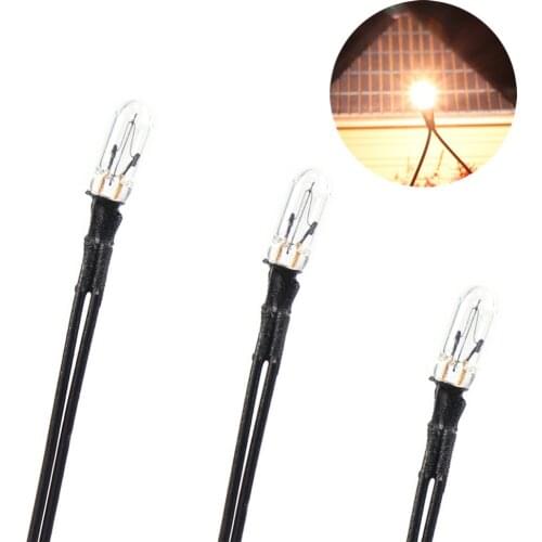50pcs Warm White Grain of Wheat 3mm 12V Mini Bulbs Pre-Wired 18cm Cable MP1812W