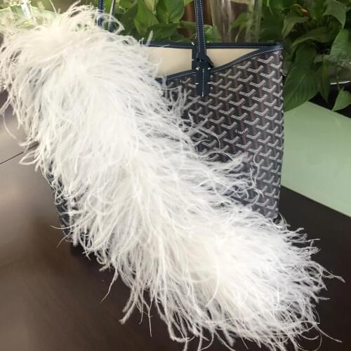 50cm/pcs 10Ply Thickness Ostrich feather boa Fluffy Ostrich Ribbon Fringe Dress Clothing Sewing Decoration Crafts