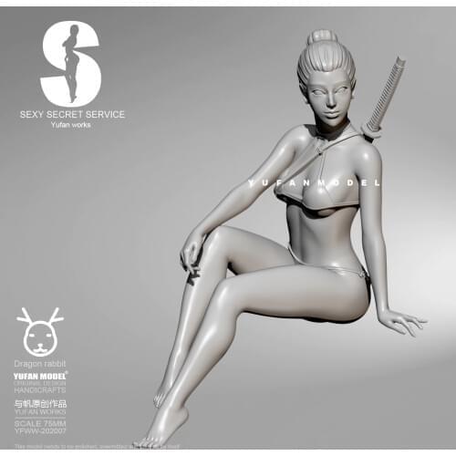 75MM Resin Figure Kits Agent beauty self-assembled YFWW-201907