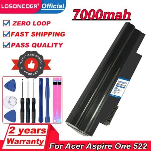 Laptop battery For Acer Aspire One 522 722 AO522 AOD255 AOD257 AOD260 D255 D257 D260 D270 Happy, Chrome AC700 AL10B31