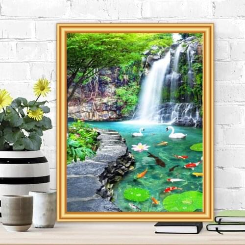 DIY 5D Diamond Painting Waterfall Landscape Nature Cross Stitch kits Full Drill Square Round Embroidery Mosaic Art Picture