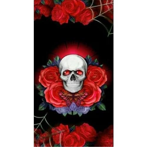 Diamond Painting Skull 5D DIY Ghost Red Rose Mural Embroidery Full Square round Drill Mosaic Cross Stitch Kits Home Decor EE1938