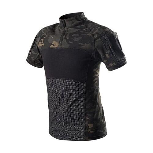 Army Tactical Military Uniform Airsoft Camouflage Man Combat Shirts Rapid Assault Short Sleeve Shirt SWAT Tops