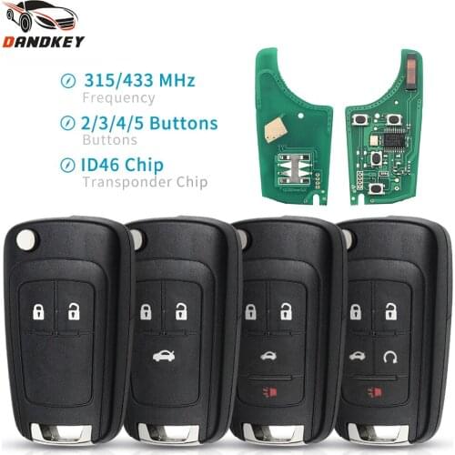 Dandkey 315/433Mhz Car Remote Key For Opel Vauxhall Astra J Corsa E Insignia Zafira C 2009-2015 Transponder Chip ID46 Flip Key