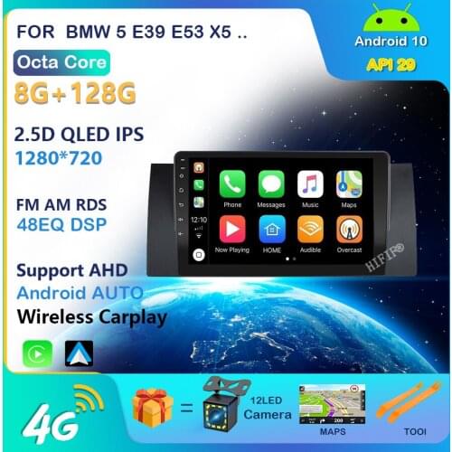 4G Android 10 Car Radio Multimedia Video Player for BMW 5 E39 E53 X5 1995-2001 2002 2003 2004 2005 2006 Navigation GPS 2 din