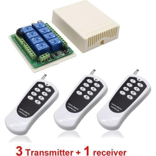 433Mhz DC 24V 8 CH channel RF Wireless Remote Control Switch Remote Control System receiver transmitter 8CH Relay