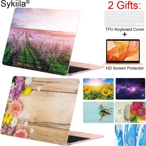 Hard Case for Macbook Air 13 11 Pro 13 15 16 12 Retina Touch Bar ID Cover laptop Matte Shell Protect Bag Flower Wood A2179 A2289