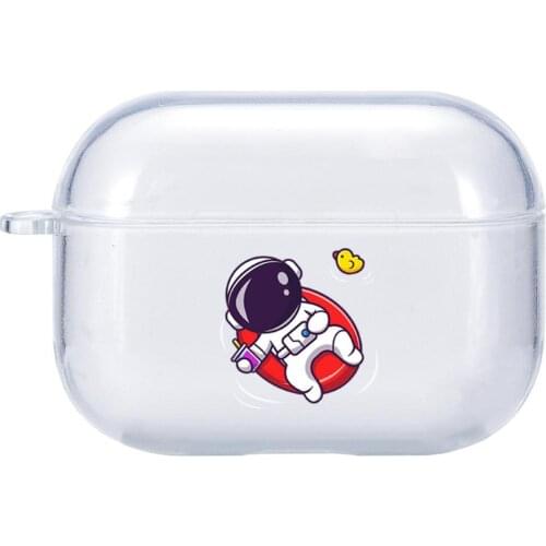 Airpods Pro Case Cover The Cute Astronauts Pattern Clear Soft Case For Bluetooth Wireless Earphone Case For Airpods 1/2