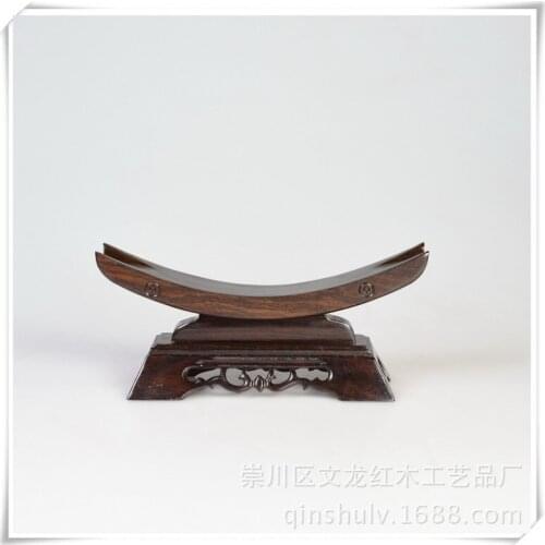 Black Azusa mahogany wood crafts wood carving ivory prop sword ornaments wood carving knife holder base Crescent