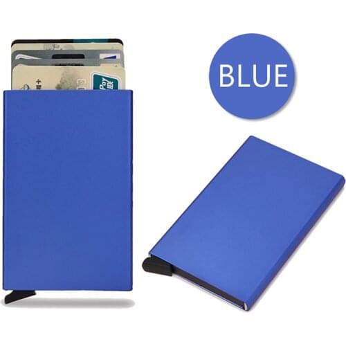 DIENQI Rfid Credit Card Holder Slim Thin Pop Up Smart Wallets Men Women Business Bank Cardholder Aluminum Metal Card Pocket Case