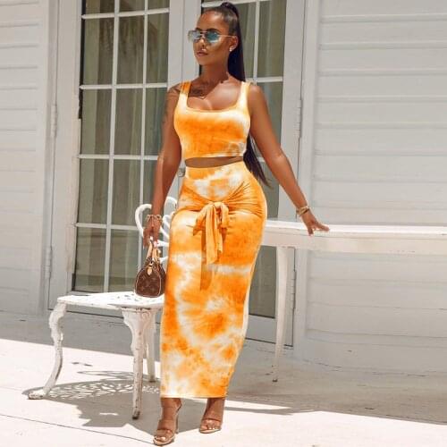 European and American summer new sexy casual womens orange red short vest bow long two suit