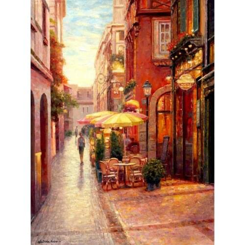 Canvas art oil Paintings Evening in Colmar, France modern Hand painted artwork for home decor