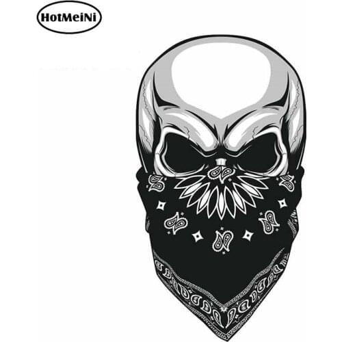 HotMeiNi 13cm x 7.4cm for Wear A Mask Skull Car Stickers Personality Decal Lapto Cartoon Refrigerator Windows Vinyl Car Wrap