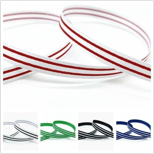 5 yards 10mm Printed Stripes Grosgrain Ribbon for Gift Wrapping Wedding Decoration Hair Bows DIY #Ro