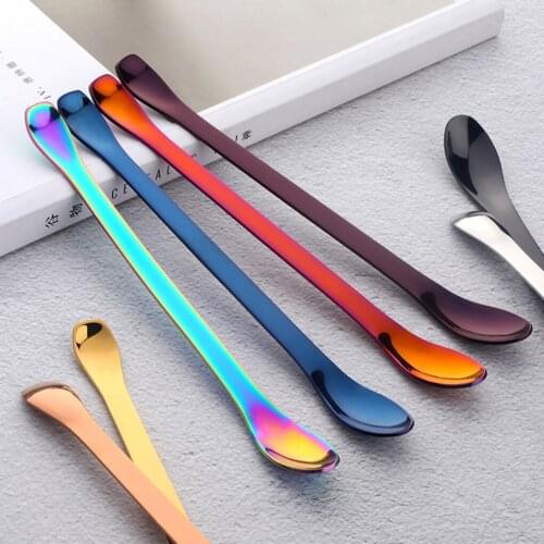 Fenkicyen Stainless Steel Coffee Scoope Long Handled Spoons Cold Drink Fruit Ice Cream Dessert Tea Spoon Drinking Scoope Tools
