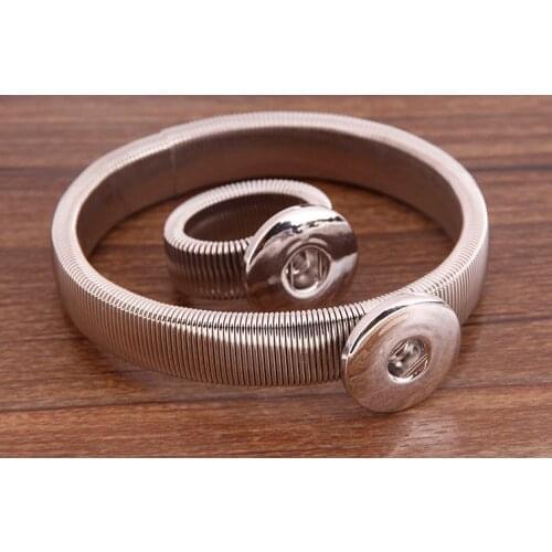 Fashion Charming Elastic snap bracelet bangle Ring fit 18MM snap buttons jewelry wholesale SG0156