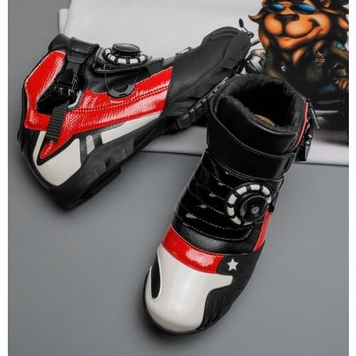 Motorcycle Quick Adjust Non-slip Boots Motorbike Protective Gaer Cycling Cycle Riding Biker Chopper Cruiser Touring Ankle Shoes