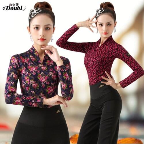 New Sexy Dance Clothes Women Latin top Salsa Rumba Chacha Dance shirt Performance Practice Costume