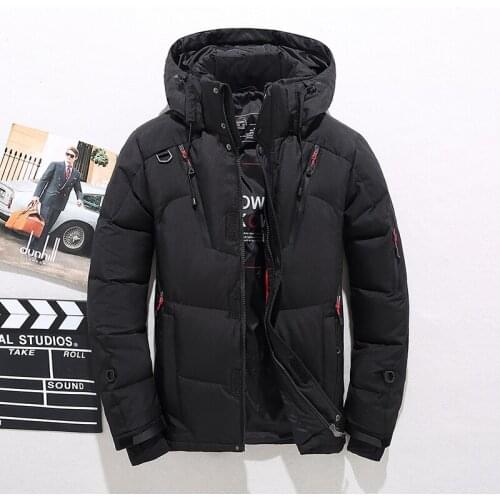 New 2021 Winter Mens Down Jacket Coat Male Short Thick Windproof Hooded Green Black Blue Gray Orange Large size M-3XL