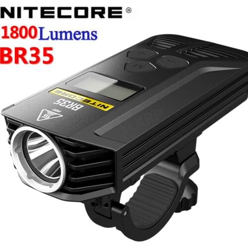 Original Nitecore BR35 1800 lumens far and near double beam rechargeable bicycle light with built-in USB rechargeable battery