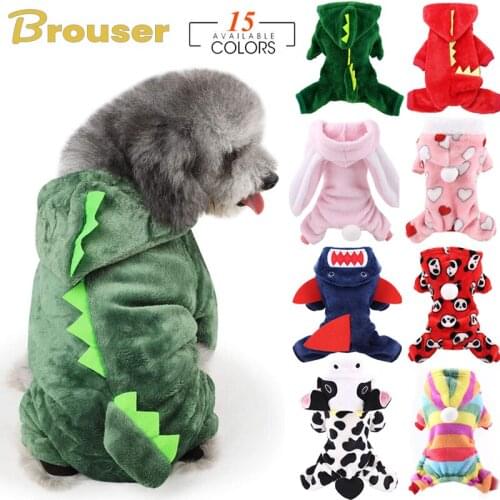 Pet Dog Pajamas Clothes Soft Warm Fleece Dogs Jumpsuits Clothing for Small Dogs Puppy Cats Chihuahua Yorkshire Costume Coat