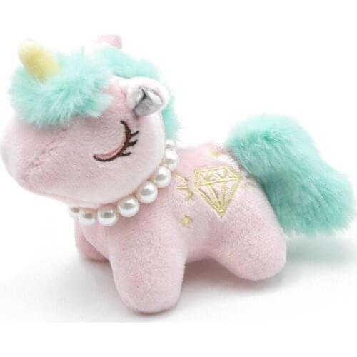 10cm Lovely Unicorn Plush Stuffed Toy Mini Cartoon Keychain Bag Pendant Gift for Friends Children
