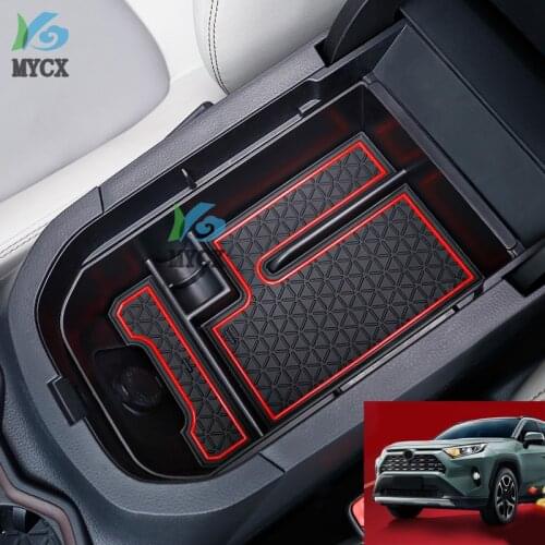 Fit For Toyota RAV4 RAV 4 2019-2020 Central Storage Box Armrest Armrest Glove Holder Plate Car Container Organizer Accessories
