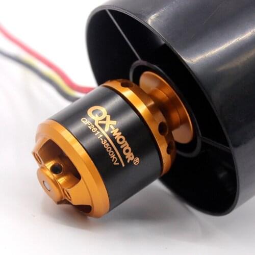 QX-MOTOR QF2611 4500KV 3500KV Brushless Motor with 55mm 6 Paddles / 64mm 5 Paddles EDF Ducted Fan for RC Drone Ducted