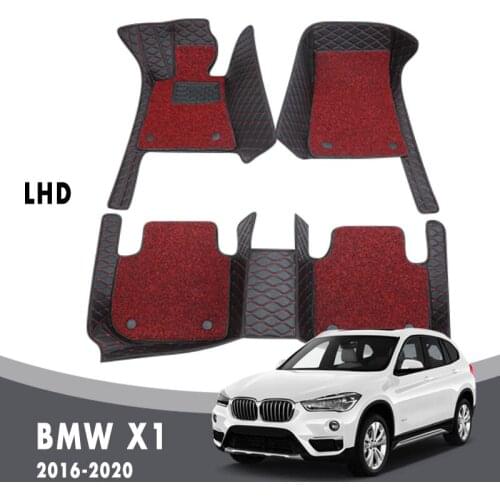 Luxury Double Layer Wire Loop Car Floor Mats Carpets For BMW X1 2020 2019 2018 2017 2016 Custom Auto Waterproof Leather Interior