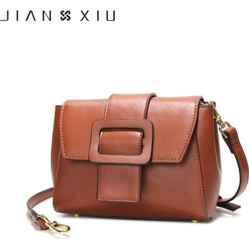 JIANXIU Brand Women Messenger Bags Split Leather Shoulder Crossbody Bag 2020 Small Belt Decoration Ladies Luxury Messenger Bags