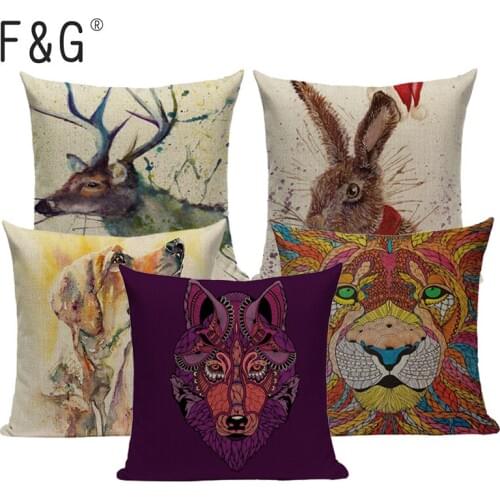 Animal Series Woven Peacock parrot decoration Flamingos Cushion Cover linen Square Sofas Printing Pillowcase custom Cushion Case
