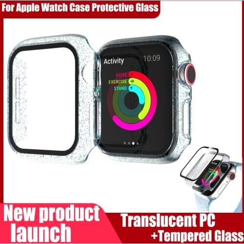 Glass+case For Apple Watch serie 5 4 44mm 40mm iWatch 3 42mm 38mm Tempered bumper Screen Protector+cover apple watch Accessories