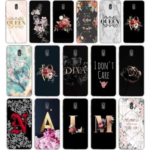 104AA Letter Flowers Silicone TPU Protective Cover Phone Case On Case For Nokia 2 2.3 3 3.1 5 5.1 Case Soft