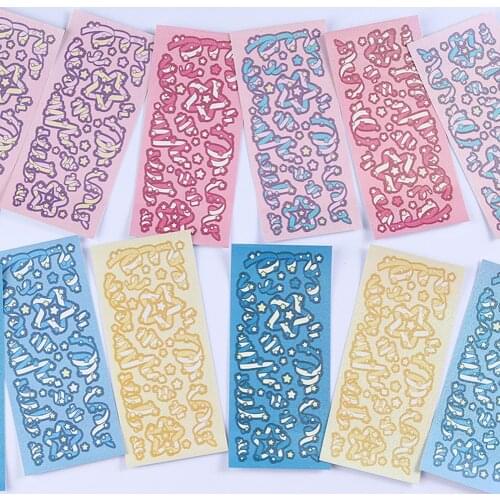 1 Sheet Laser Stickers Colorful Decorative Nice-looking Hand Account Photo Stationery Decorative Stickers for Home