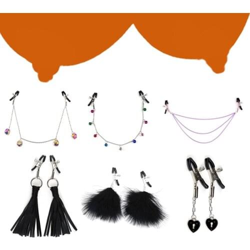 1 Pair Nipple Clamps Metal Chain Flirting Slave BDSM Toys Nipple Clips SM Products For Adult Games Exotic Accessories