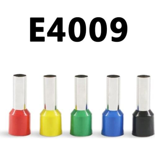 100pcs E4009 Tube insulating terminals 4MM2 Cable Wire Connector Insulated Insulating Crimp Terminal Connector VE4009