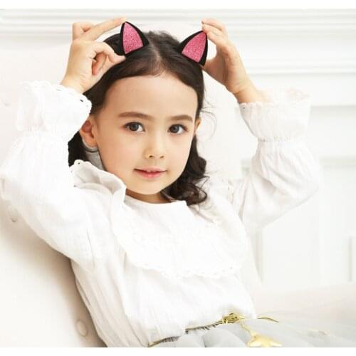 2pcs Party dress up headdress Glitter Rabbit Ear Hair Clip Felt Barrette children baby girls Cute Toddler Animal ears hairpin